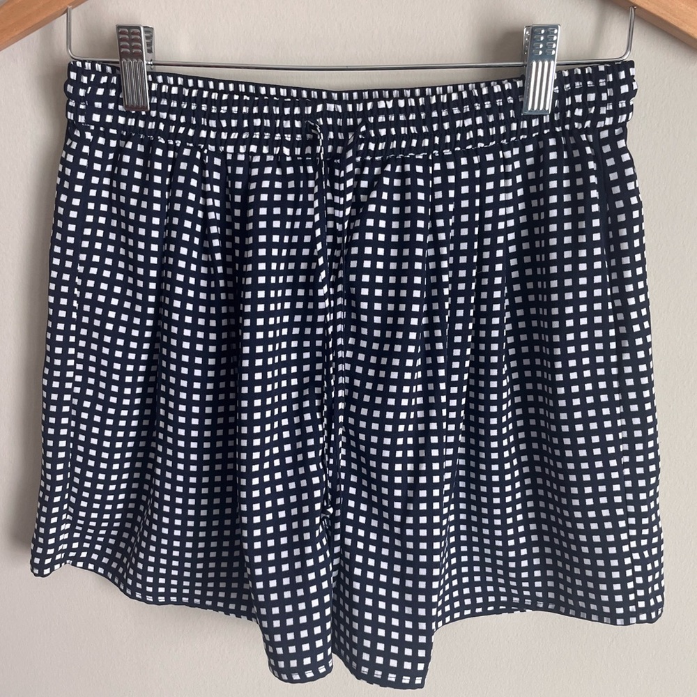 J. Crew Mercantile Women's Pull On Navy and White Gingham Shorts Size XS